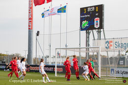 End result in the "Kvindeliga" match Fortuna Hjorring vs. AGF at "Bredbaand Nord Arena" in Hjorring, Denmark