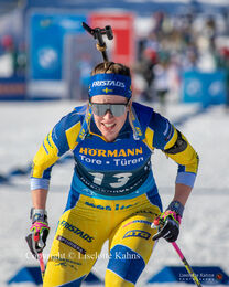Elvira Oeberg at the BMW IBU biathlon finals in Holmenkollen, Oslo, Norway