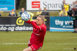 Naja Bahrensheer (#1 Brondby IF) in the Women's Cup Final, FC Thy-Thisted Q vs. Brondby IF at Lerpytter stadium in Thisted, Denmark