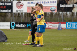 Brondby IF players disappointed with the defeat in the Women's Cup Final, FC Thy-Thisted Q vs. Brondby IF at Lerpytter stadium in Thisted, Denmark