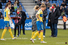 Nanna Christiansen (#9 Brondby IF) disappointed with the defeat in the Women's Cup Final, FC Thy-Thisted Q vs. Brondby IF at Lerpytter stadium in Thisted, Denmark
