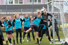 WEURO2022 training session in Viborg, October 2020. Fighting to hit the ball from Sofie Svava