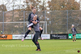 WEURO2022 training session in Viborg, October 2020. Sanne Troelsgaard and Signe Bruun in a happy moment