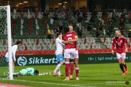 WMS NT, Denmark vs. Israel. Viborg 2020. Celebration of Pernille Harder's goal to 1-0
