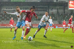WMS NT, Denmark vs. Israel. Viborg 2020. Nadia Nadim in action
