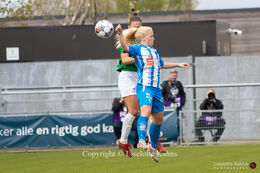 Indiah-Paige Riley (#7 Fortuna Hjorring) and Agnete Marcussen (#7 FC Thy) battle for the ball in the Cupfinal, Fortuna Hjorring vs. FC Thy at "Bredbaand Nord Arena" in Hjorring, Denmark