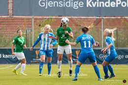 Florentina Olar (#11 Fortuna Hjorring) with a header in the Cupfinal, Fortuna Hjorring vs. FC Thy at "Bredbaand Nord Arena" in Hjorring, Denmark