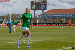 Olivia Holdt (#13 Fortuna Hjorring) celebrating her goal in the Cupfinal, Fortuna Hjorring vs. FC Thy at "Bredbaand Nord Arena" in Hjorring, Denmark