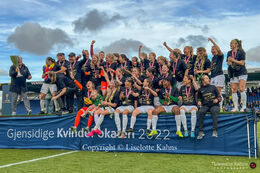 Fortuna Hjorring celebrating the victory in the Cupfinal, Fortuna Hjorring vs. FC Thy at "Bredbaand Nord Arena" in Hjorring, Denmark