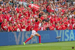 Rikke Sevecke (#4 Denmark) with a throw-in in front of all the Danish fans in the Women's Euro 2022 match Denmark vs Finland at Stadium MK, Milton Keynes, England