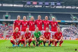 Starting XI for "Kvindelandsholdet" in the Women's Euro 2022 match Denmark vs Finland at Stadium MK, Milton Keynes, England