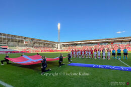 "Kvindelandsholdet" before the World Cup qualifier Denmark vs Montenegro at Viborg Stadium, Denmark