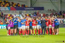 "kvindelandsholdet" after the defeat in the Women's Euro 2022 match Denmark vs Spain at Brentford Stadium, London, England