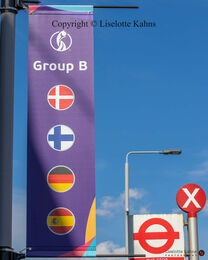 On the way to the Women's Euro 2022 match Denmark vs Spain at Brentford Stadium, London, England