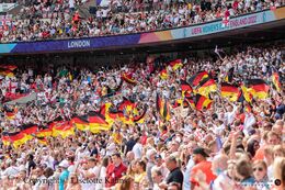 German section at Wembley in the Women's Euro 2022 Final England vs Germany at Wembley Stadium, London, England