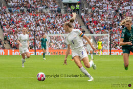 Leah Williamson (#8 England) in the Women's Euro 2022 Final England vs Germany at Wembley Stadium, London, England