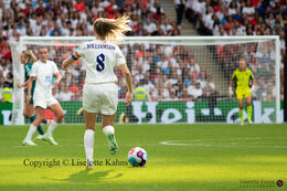 Leah Williamson (#8 England) in the Women's Euro 2022 Final England vs Germany at Wembley Stadium, London, England