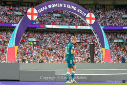 Alex Popp with her silver medal in the Women's Euro 2022 Final England vs Germany at Wembley Stadium, London, England
