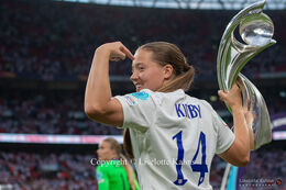 Fran Kirby (#14 England) with the trophy after the Women's Euro 2022 Final England vs Germany at Wembley Stadium, London, England