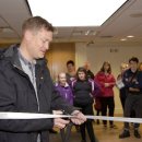 Cutting the ribbon