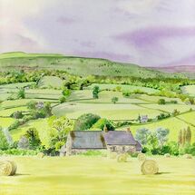 Haymaking at Tretower by Liz Hankins