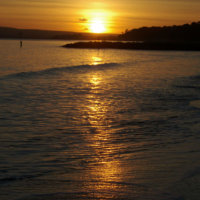 sunset at Bournemouth beach