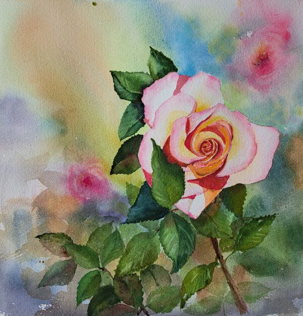Pink & Gold Rose