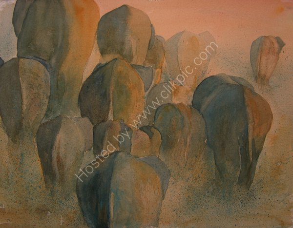 The Bums Rush Shortlisted for the David Shepherd Wildlife Artist of the Year 2011 - SOLD