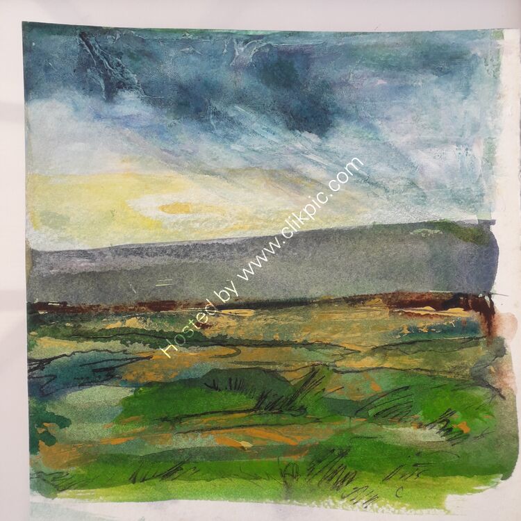 mixed media Landscape painting.