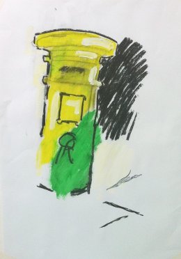 Green and Yellow Postbox