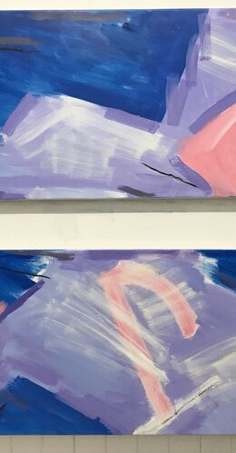 'Beyond The Edge' diptych  (oil, charcoal on canvas, 65 x 155 cm each panel)
