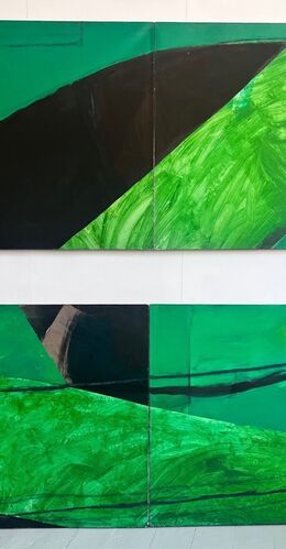 Green Painting with a Gap in the Middle