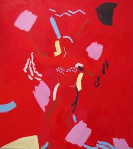 Red Gaga ( 6' x 5'6" / 183 x 167 cm )