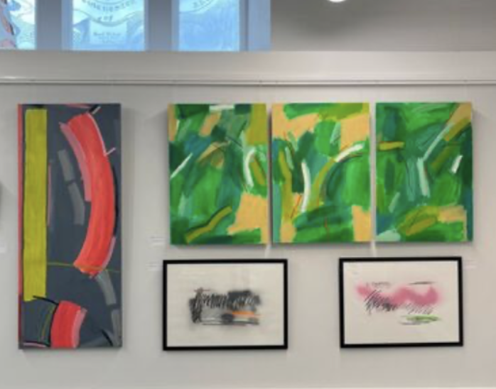 'Tree Broken' triptych and 'Grey Sweep' in gallery