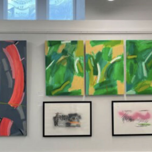 'Tree Broken' triptych and 'Grey Sweep' in gallery
