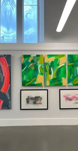 'Tree Broken' triptych and 'Grey Sweep' in gallery