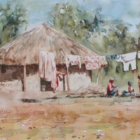 Hut & washing