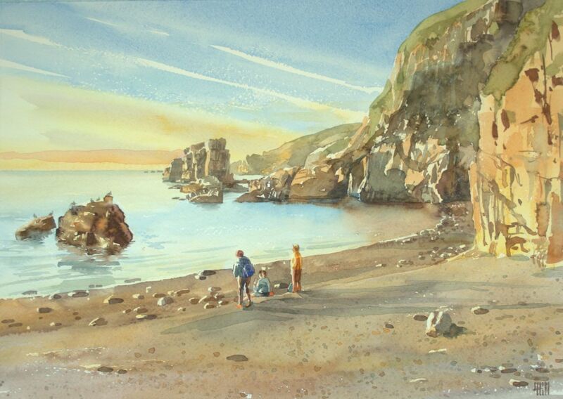 Solstice swim at Port du Moulin, Sark
