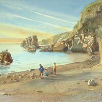 Solstice swim at Port du Moulin, Sark