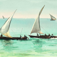 Two ngalawas sailing