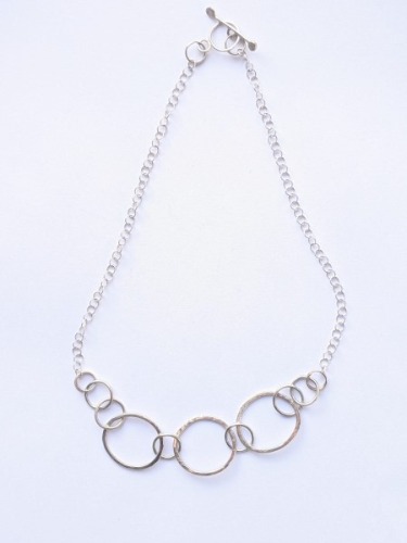 Three Large Link Sterling Silver Chain Necklace