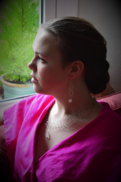 Day to Remember Necklace, Sterling Silver and Rainbow Moonstone Briolette