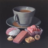 tea and biscuits with fondant fancy (sold)