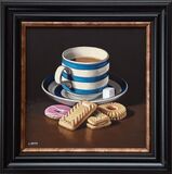 striped teacup with biscuits (sold)