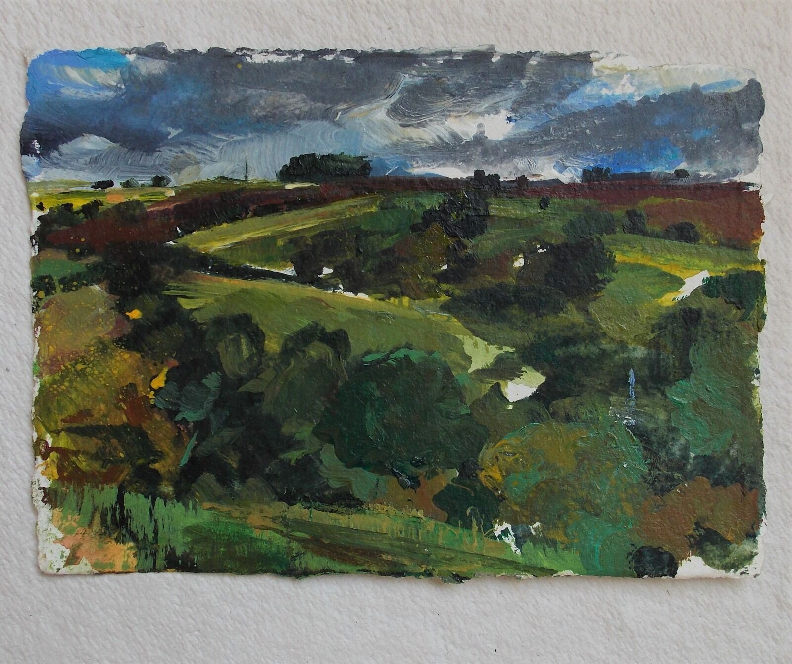 Field Walk, Acrylic on paper, 15x21cm, Lucy Hawkins  £195