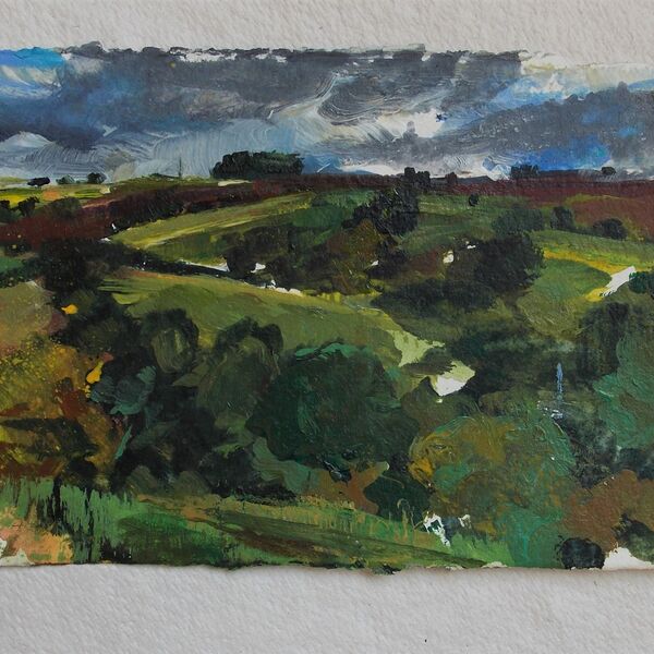 Field Walk, Acrylic on paper, 15x21cm, Lucy Hawkins £195