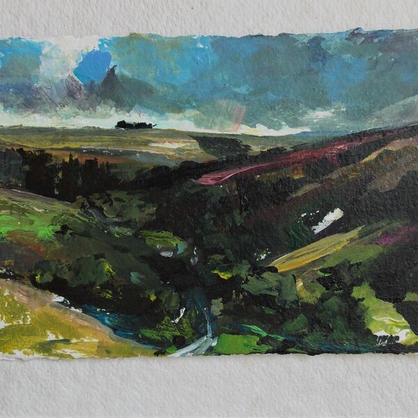 Hills and Valleys, Acrylic on paper, 15x21cm,Lucy Hawkins,