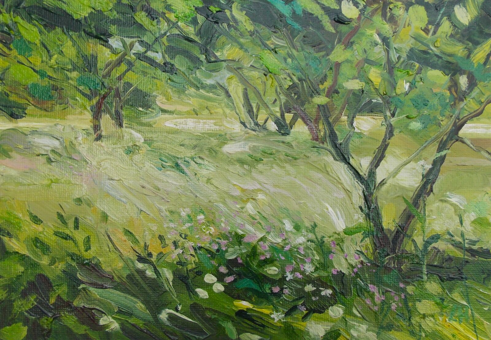 Late Summer, oil on board, 15 x 21cm, Lucy Hawkins, £150