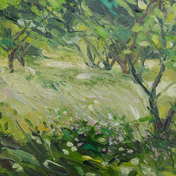 Late Summer, oil on board, 15 x 21cm, Lucy Hawkins, £150
