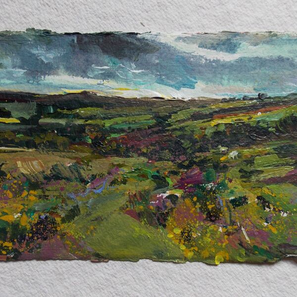 Moorland View,Acrylic on paper, 15x21cm, Lucy Hawkins £195